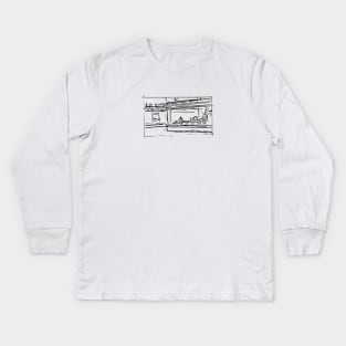 diner sketch nighthawks hopper Kids Long Sleeve T-Shirt